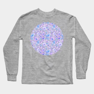 Hydrangea Watercolor Pattern Long Sleeve T-Shirt